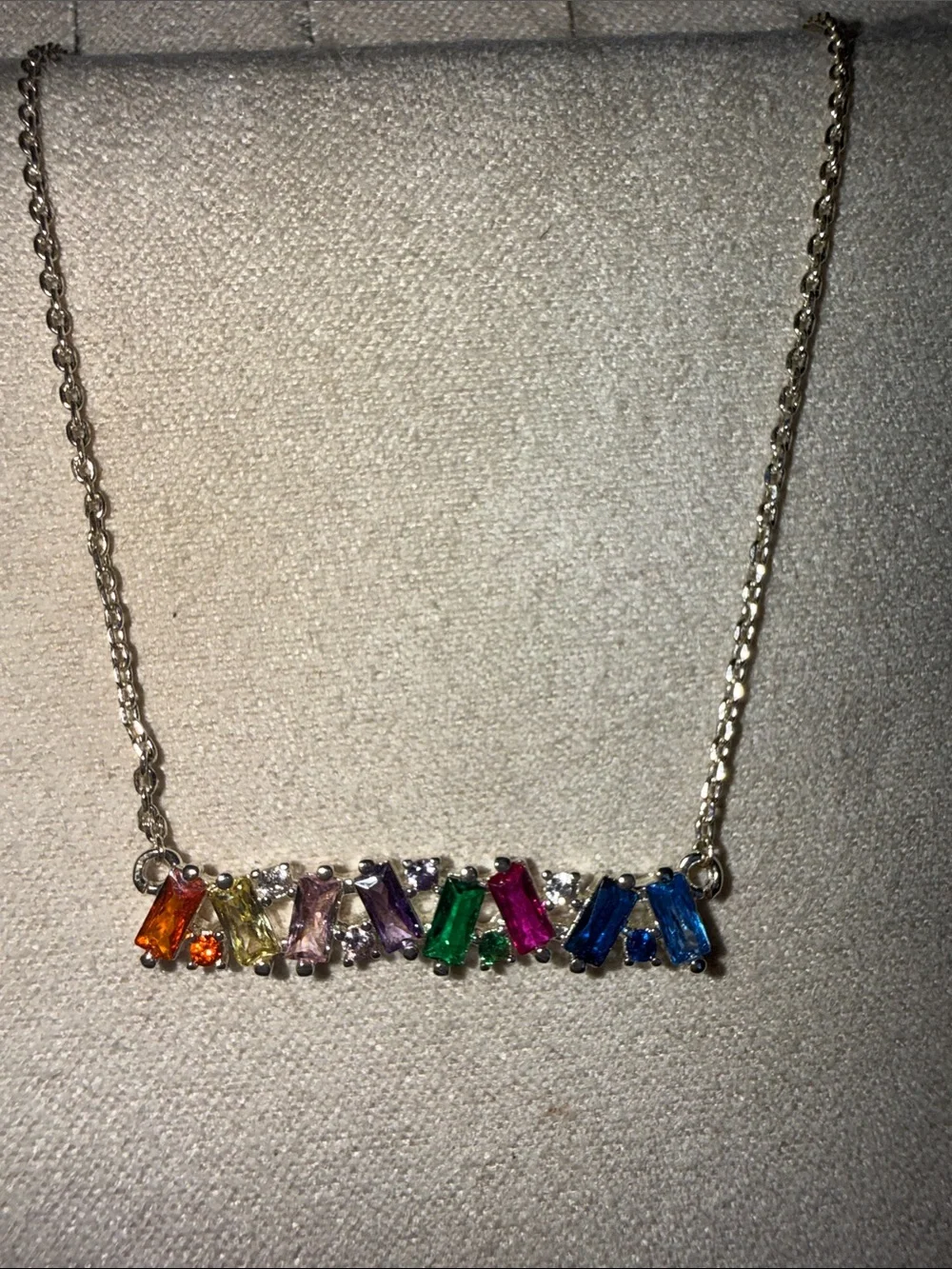 Lisa Angel Baguette Bar Necklace - Women Jewelry Sterling Silver Plated